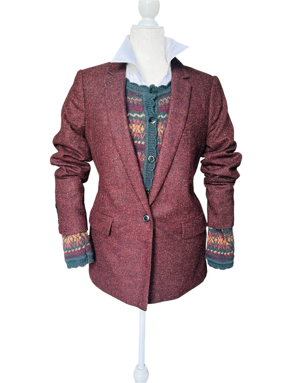 Banana Republic Burgundy Wool Blazer Size 6